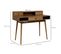 Bureau Design Vintage Avec Rangements 3 Tiroirs 3 Niches Aspect Noyer