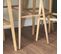 Table De Bar Rectangulaire Style Scandinave Acier Aspect Bois Mdf Blanc