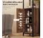 Meuble Colonne Rangement Salle De Bain Style Cosy Acier Noir Aspect Bois