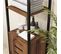 Meuble Colonne Rangement Salle De Bain Style Cosy Acier Noir Aspect Bois