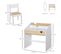 Bureau Enfant Et Tabouret Style Scandinave Blanc Aspect Bois De Pin