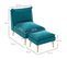 Fauteuil Avec Repose-pied Style Scandinave Velours Turquoise