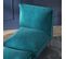 Fauteuil Avec Repose-pied Style Scandinave Velours Turquoise