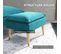 Fauteuil Avec Repose-pied Style Scandinave Velours Turquoise