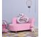 Méridienne Canapé Enfant Design Girly Piètement Bois Velours Rose