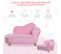 Méridienne Canapé Enfant Design Girly Piètement Bois Velours Rose