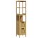 Meuble Colonne Rangement Salle De Bain Mdf Aspect Bois Clair Bambou