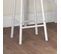 Ensemble table haute et 2 tabourets de bar assortis - Acier Blanc Aspect Bois Blanc