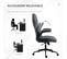 Fauteuil De Bureau Ergonomique Accoudoirs Relevables Tissu Anthracite