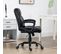 Chaise De Bureau Ergonomique Réglable Pivotante Acier Synthétique Noir