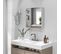 Armoire Miroir De Salle De Bain 2 Portes 2 Étagères Mdf Blanc