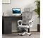 Fauteuil De Bureau Ergonomique Inclinable Réglable Avec Repose-pied Blanc Gris