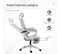 Fauteuil De Bureau Ergonomique Inclinable Réglable Avec Repose-pied Blanc Gris