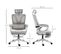 Fauteuil De Bureau Ergonomique Inclinable Réglable Avec Repose-pied Blanc Gris