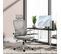 Fauteuil De Bureau Ergonomique Réglable Avec Support Lombaires Et Tétière Blanc Gris