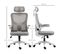 Fauteuil De Bureau Ergonomique Réglable Avec Support Lombaires Et Tétière Blanc Gris