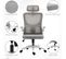 Fauteuil De Bureau Ergonomique Réglable Avec Support Lombaires Et Tétière Blanc Gris