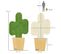 Lot De 2 Griffoirs Grattoirs Murals Design Cactus Jute Naturelle Écru Verte