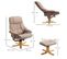 Fauteuil Relax Inclinable Style Contemporain Avec Repose-pied Taupe Clair