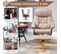 Fauteuil Relax Inclinable Style Contemporain Avec Repose-pied Taupe Clair