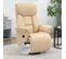 Fauteuil Relax Inclinable Repose-pied Réglable Revêtement Synthétique Beige