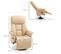 Fauteuil Relax Inclinable Repose-pied Réglable Revêtement Synthétique Beige