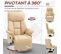 Fauteuil Relax Inclinable Repose-pied Réglable Revêtement Synthétique Beige