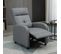 Fauteuil De Relaxation Dossier Repose-pied Ajustable Tissu Gris