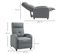 Fauteuil De Relaxation Dossier Repose-pied Ajustable Tissu Gris