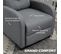 Fauteuil De Relaxation Dossier Repose-pied Ajustable Tissu Gris