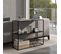 Console Table D'appoint Style Contemporain Avec Étagère Acier Noir