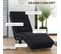 Fauteuil Relax Massant Chauffant Design Contemporain Métal Chromé Tissu Noir