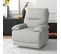 Fauteuil De Relaxation Dossier Repose-pied Ajustable Tissu Gris Clair