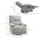 Fauteuil De Relaxation Dossier Repose-pied Ajustable Tissu Gris Clair