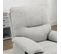 Fauteuil De Relaxation Dossier Repose-pied Ajustable Tissu Gris Clair