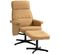 Fauteuil Relax Inclinable Style Contemporain Avec Repose-pied Camel