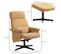 Fauteuil Relax Inclinable Style Contemporain Avec Repose-pied Camel