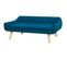 Canapé Chien Design Scandinave Pieds Bois Velours Bleu Canard