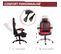 Chaise De Bureau Gamer Réglable Dossier Inclinable Tétière Rouge