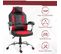 Chaise De Bureau Gamer Réglable Dossier Inclinable Tétière Rouge