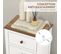 Chiffonnier 5 Tiroirs Design Néo-rétro Mdf Bois Blanc