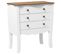 Commode Style Néo-rétro 3 Tiroirs Poignées Boutons Bois Mdf Panneaux Blanc