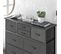 Rangement Commode 10 Tiroirs Plateau Acier Mdf Non Tissé Noir