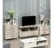 Meuble TV Bas Sur Pieds Style Industriel 2 Tiroirs Tissu