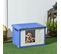 Niche Pour Chien Design - Dim. 60l X 42l X 40hcm - Pe Bleu Blanc