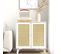 Buffet 2 Portes Étagère Style Bohème Cannage Rotin Mdf Blanc