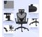 Fauteuil De Bureau Manager Inclinable Réglable Tissu Maille Noir