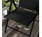 Lot De 2 Chaises De Jardin Pliantes Alu Teslin Rembourré Déperlant Noir