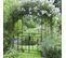 Arche De Jardin Avec Portillon Treillis Style Fer Forgé Métal Époxy Noir