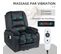 Fauteuil De Massage Releveur Chauffant - 2 Télécommandes - Velours Noir